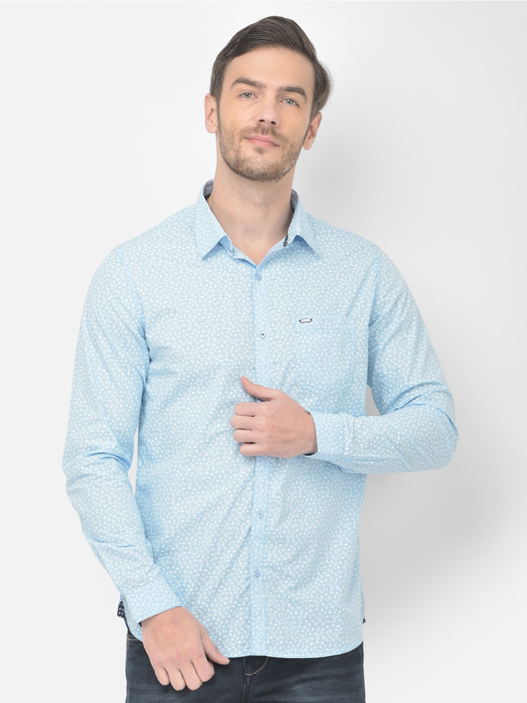 

Canary London Men Blue Smart Slim Fit Printed Casual Shirt