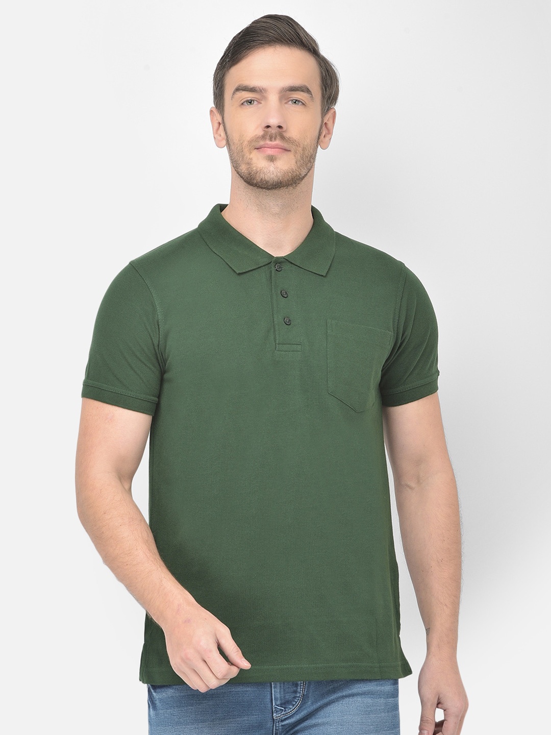 

Canary London Men Green Polo Collar Slim Fit T-shirt