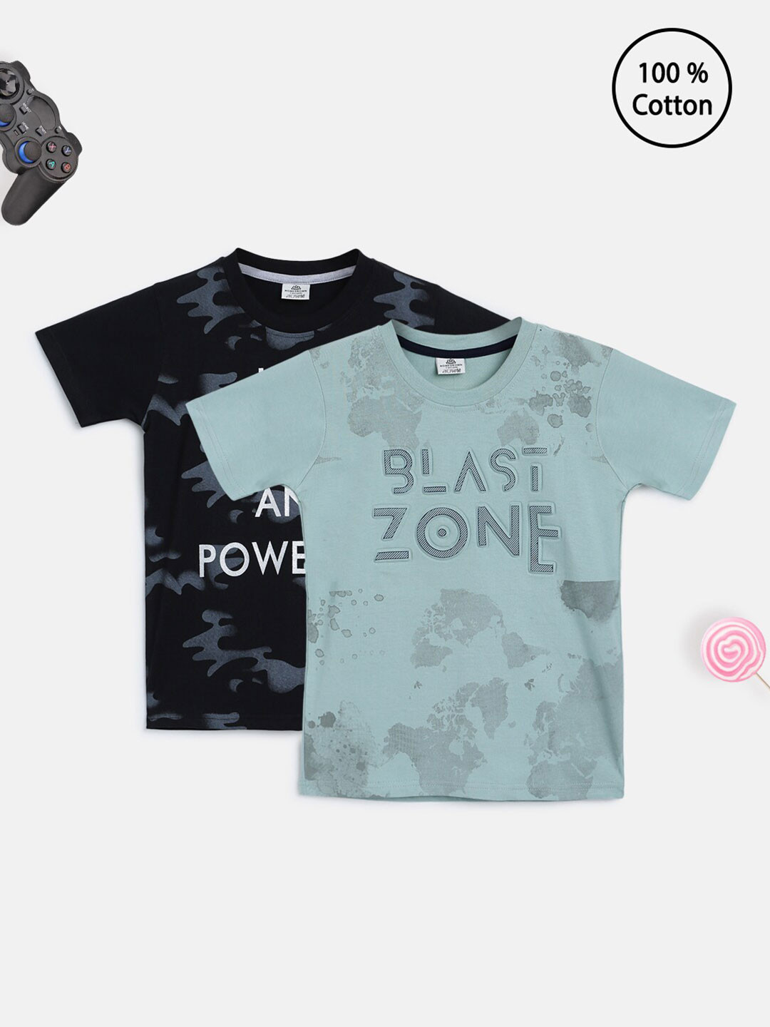 

HOMEGROWN Boys Black Typography 2 Printed Applique Outdoor T-shirt