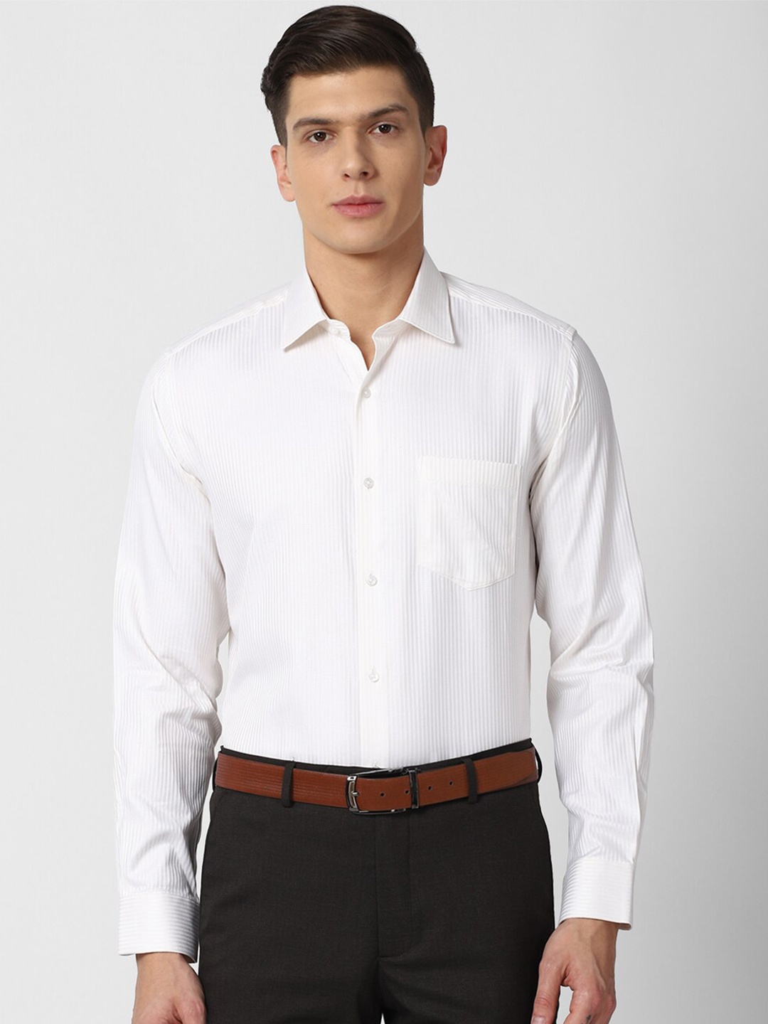 

Van Heusen Men White Pure Cotton Formal Shirt