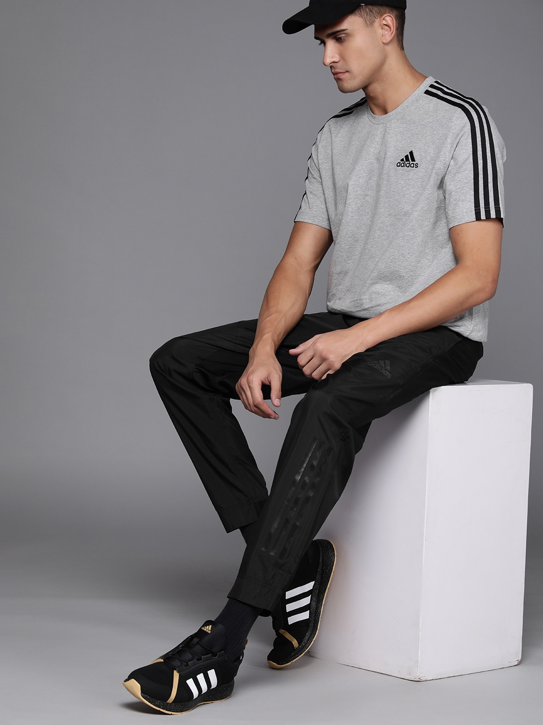 

ADIDAS Men Black Workout Solid Track Pants