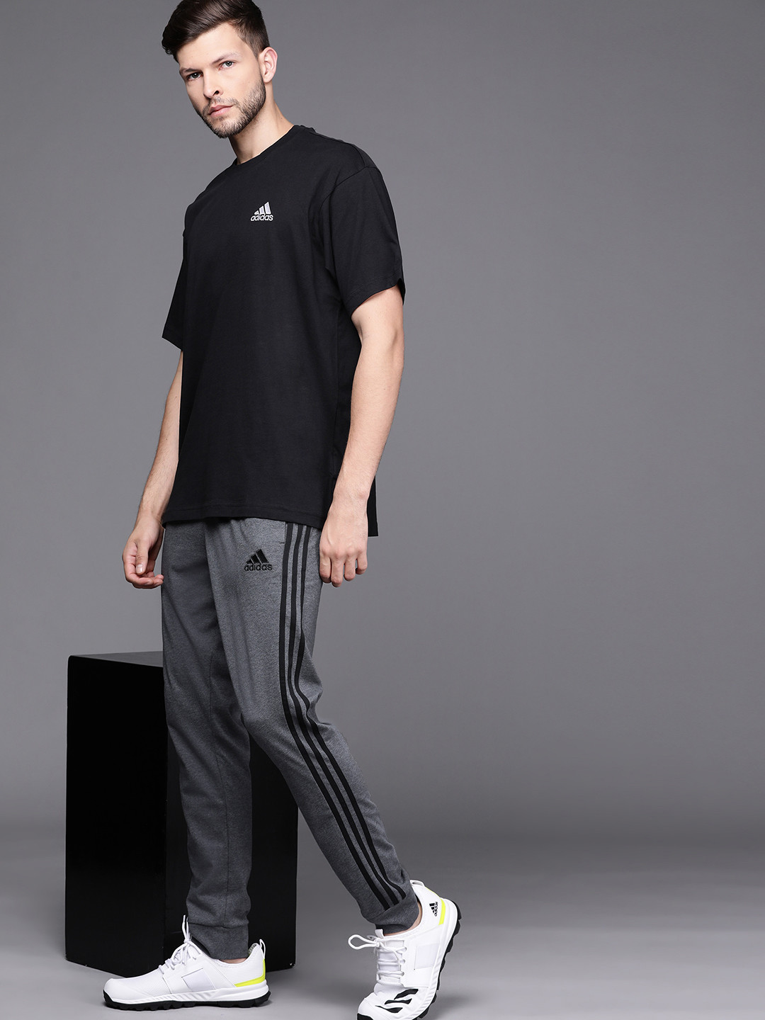 

ADIDAS Men Charcoal Solid M 3S Ft Tc Sustainable Joggers