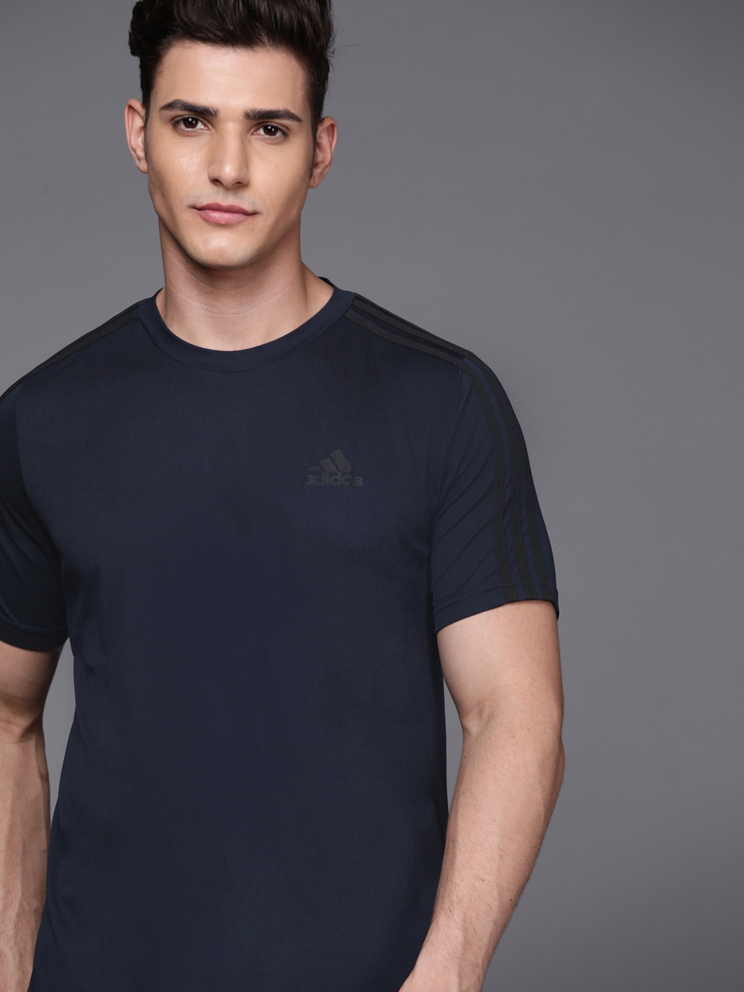 

ADIDAS Men Navy Blue Solid Aeroready Sustainable T-shirt