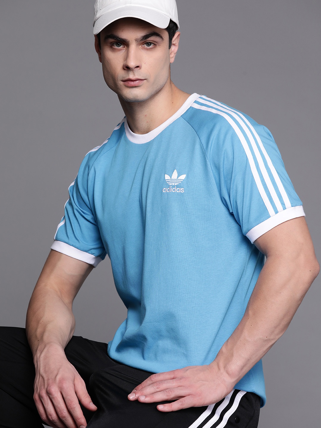 

ADIDAS Originals Men Blue Trace Solid Sustainable T-shirt