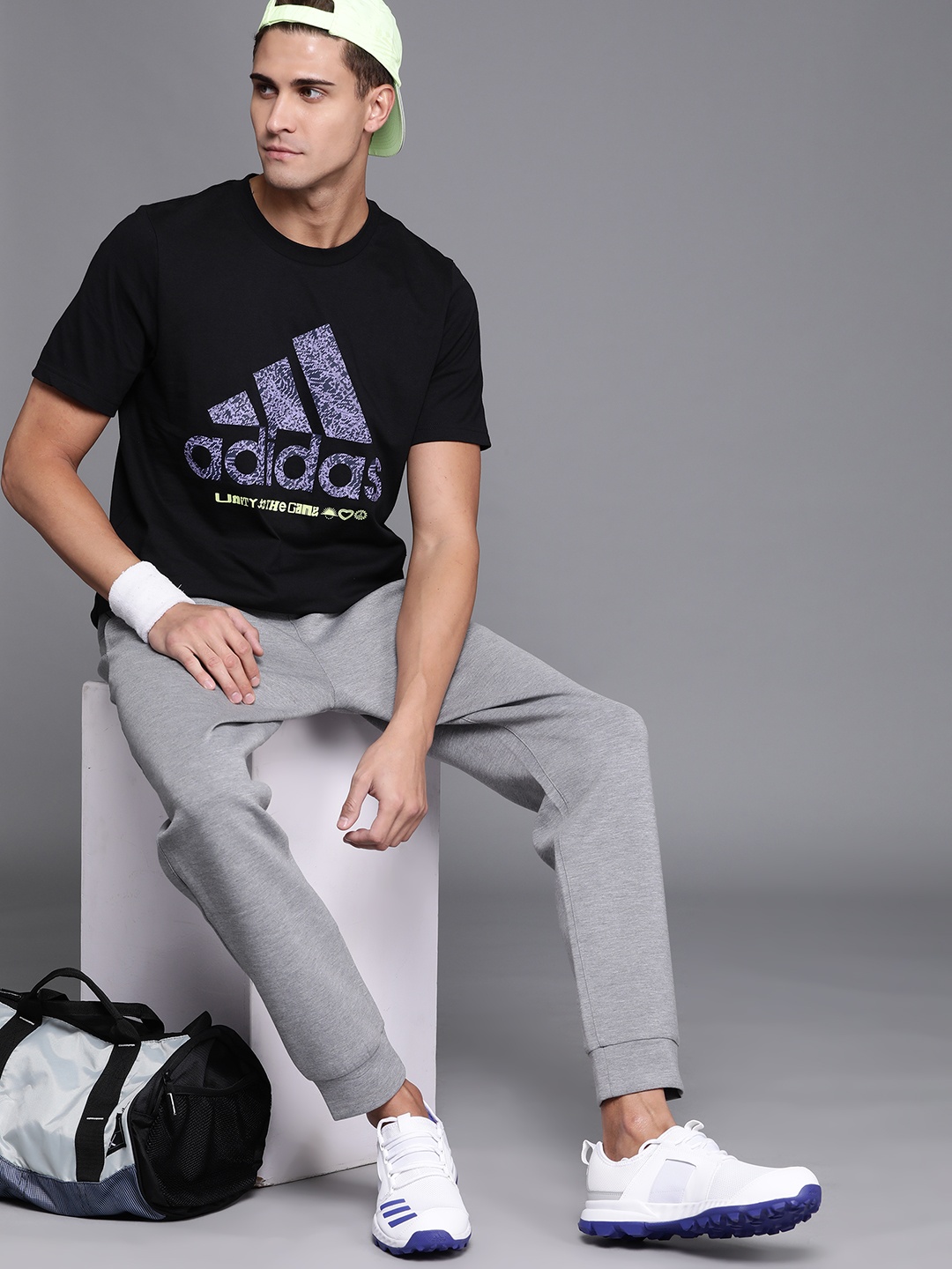 

ADIDAS Men Black M Unity G T Pure Cotton Brand Logo Printed T-shirt