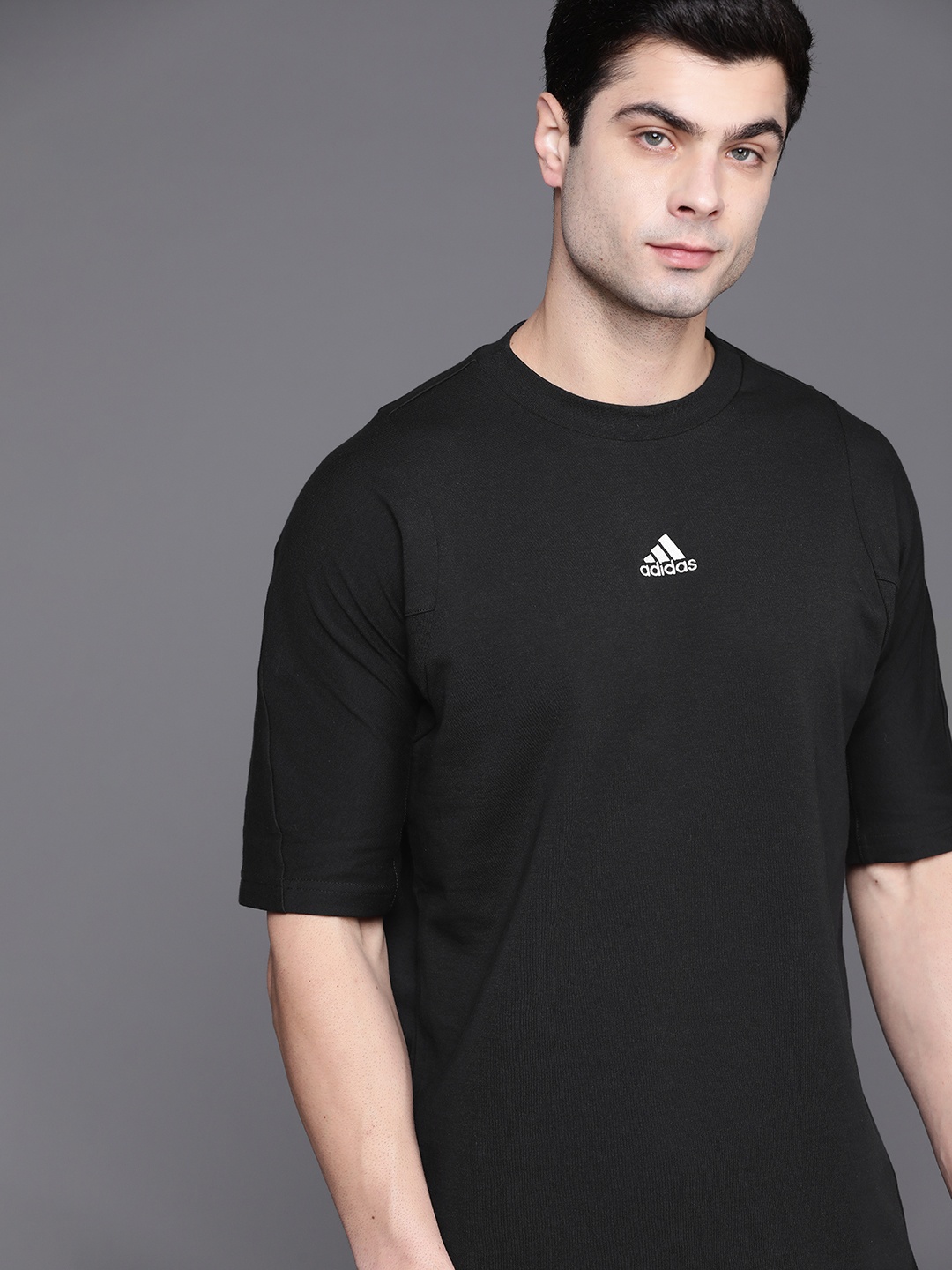 

ADIDAS Men Black Solid Sustainable T-shirt