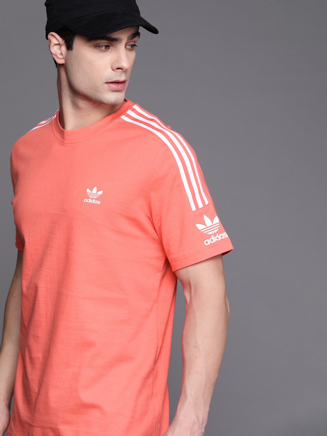 

ADIDAS Originals Men Coral Pink New Icon Pure Cotton Sustainable T-shirt