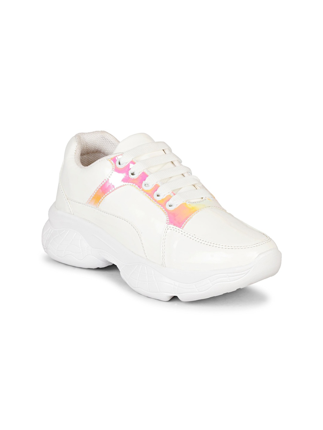 

MOZAFIA Women White Colourblocked Sneakers