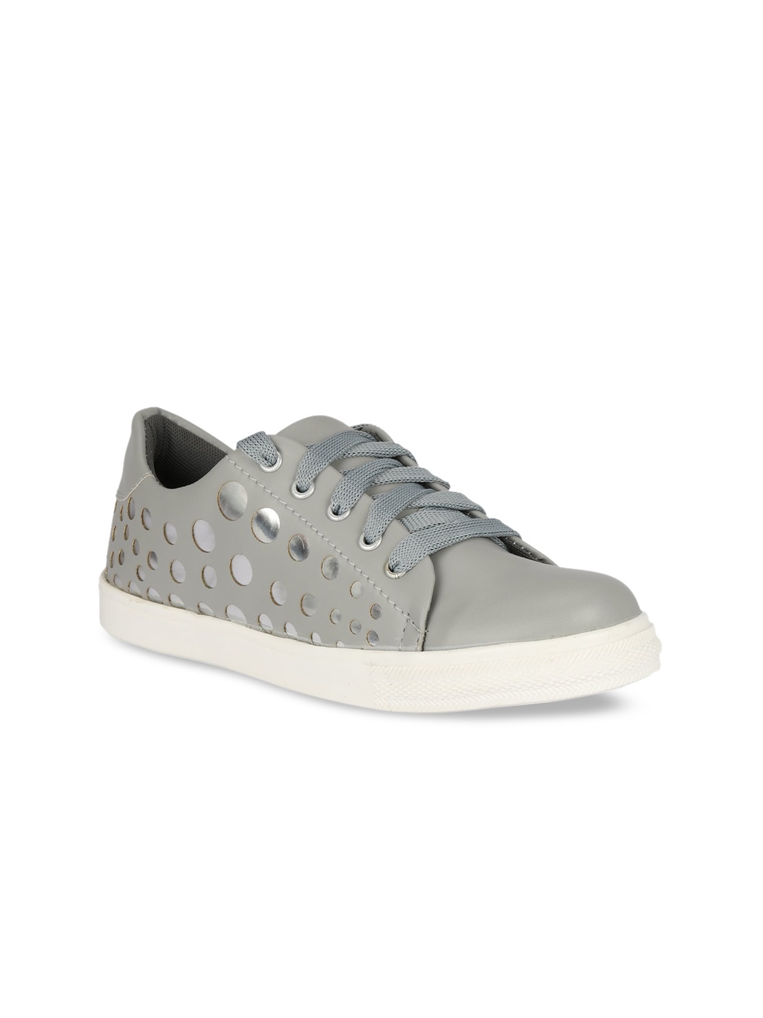 

MOZAFIA Women Grey Printed PU Sneakers
