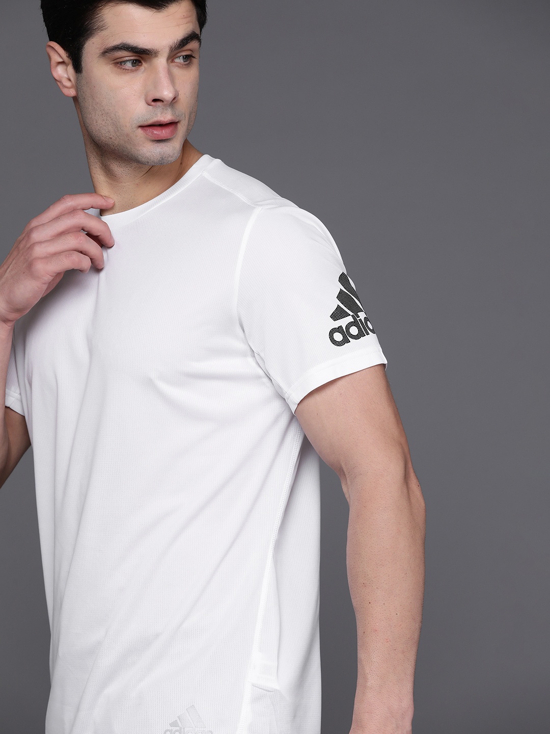 

ADIDAS Men White Solid Aeroready Running Sustainable T-shirt
