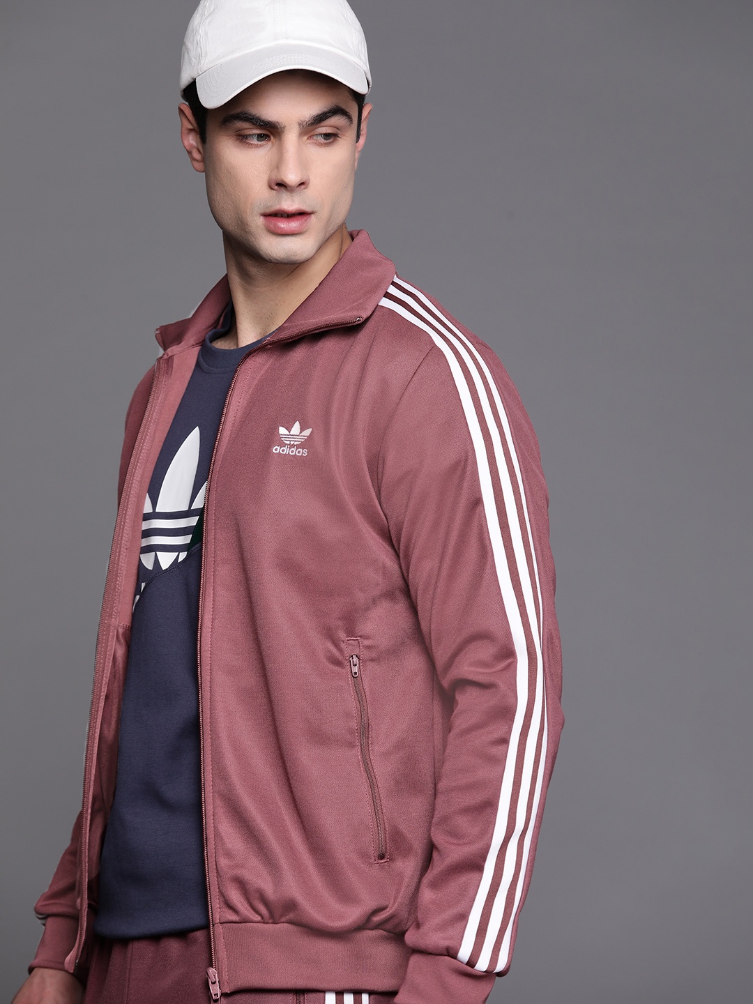 

ADIDAS Originals Men Mauve Solid Sustainable Track Sweatshirt
