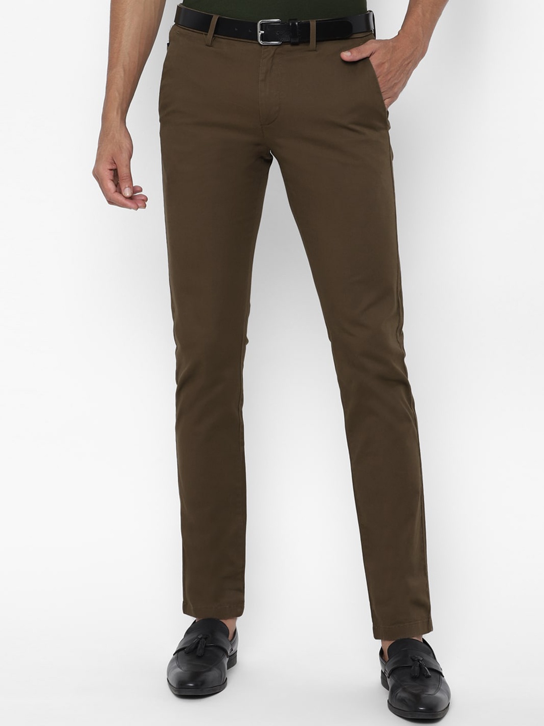 

Allen Solly Men Brown Solid Slim Fit Trousers