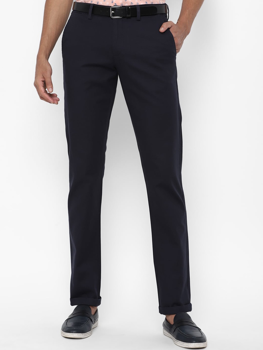 

Allen Solly Men Navy Blue Slim Fit Trousers