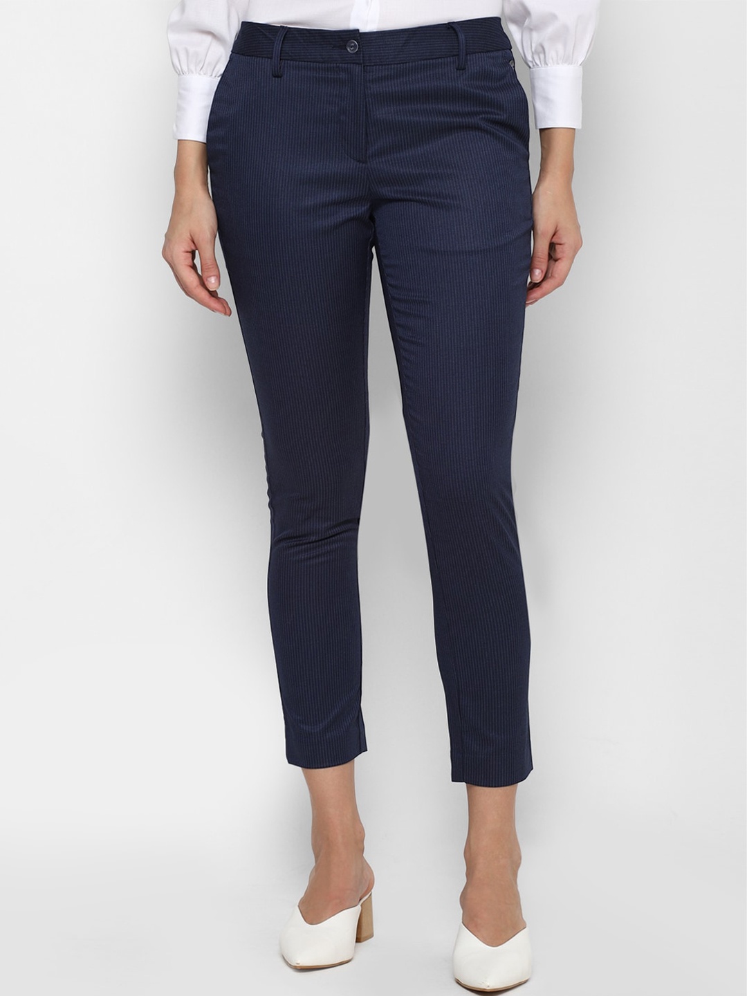 

Allen Solly Woman Women Navy Blue Trousers