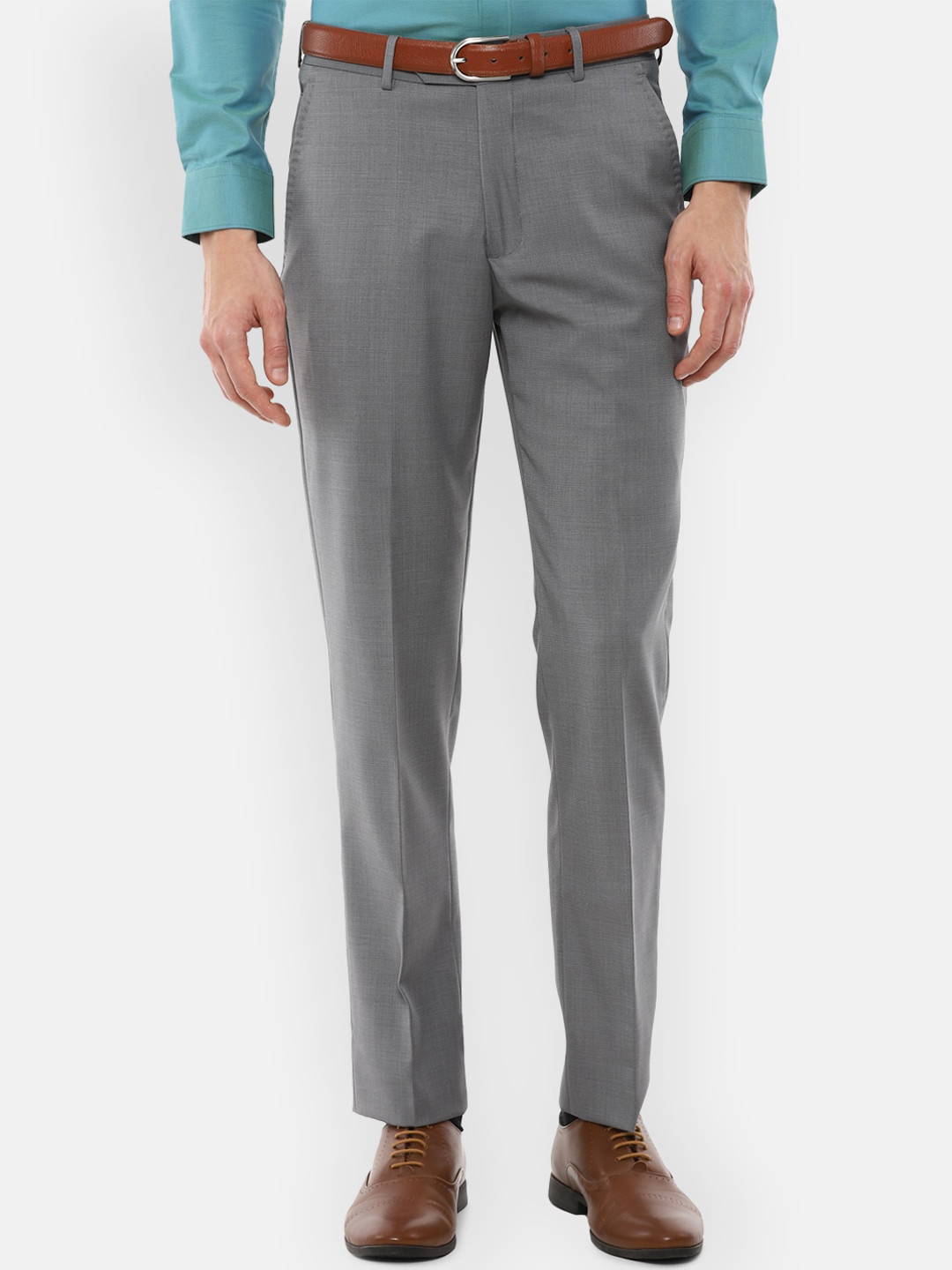 

Louis Philippe Gods & Kings Men Grey Slim Fit Trousers