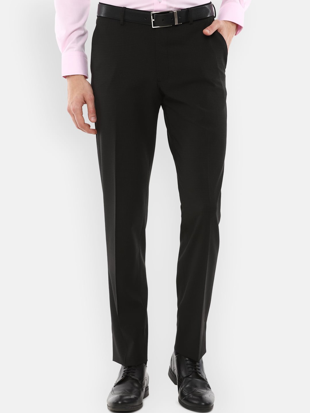 

Louis Philippe Permapress Men Black Slim Fit Trousers