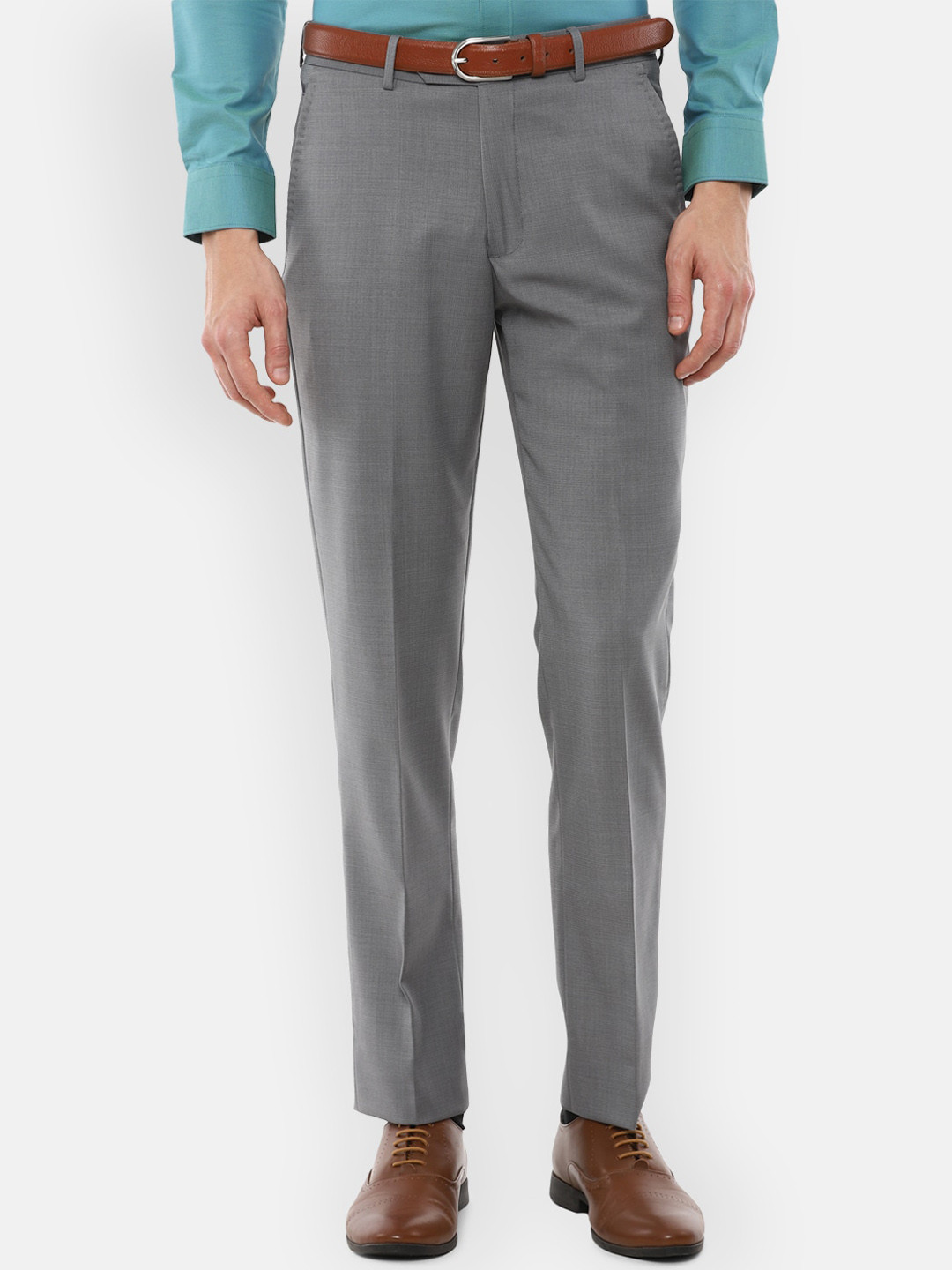 

Louis Philippe Gods & Kings Men Grey Slim Fit Formal Trousers