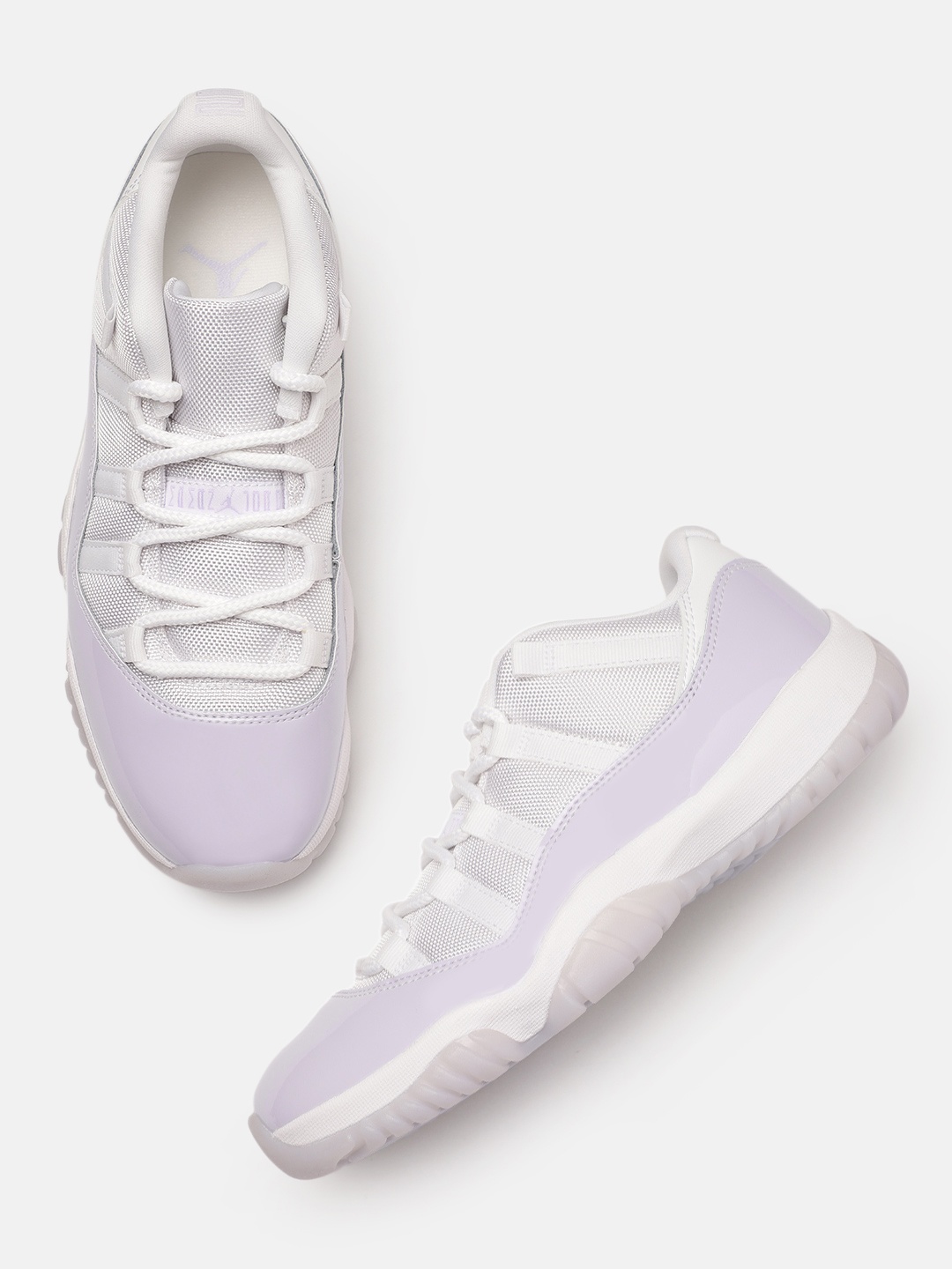 

Nike Women Lavender Leather Air Jordan 11 Retro Low Basketball Shoes