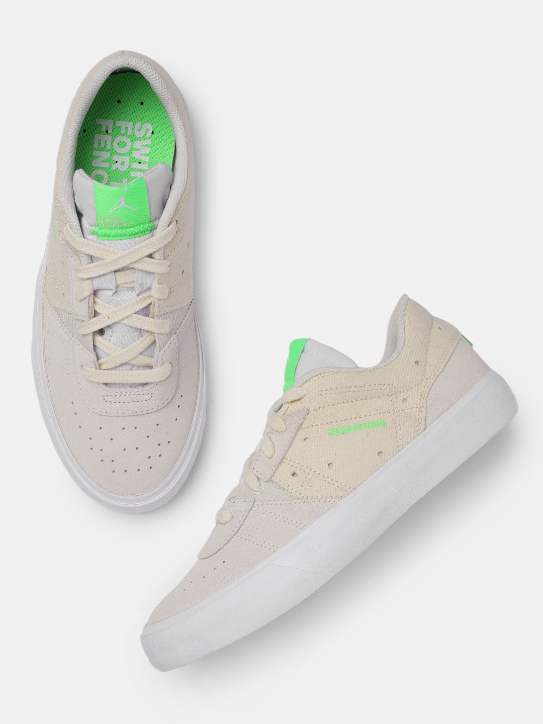 

Nike Women Cream-Coloured Jordan Series Leather Basketball Shoes
