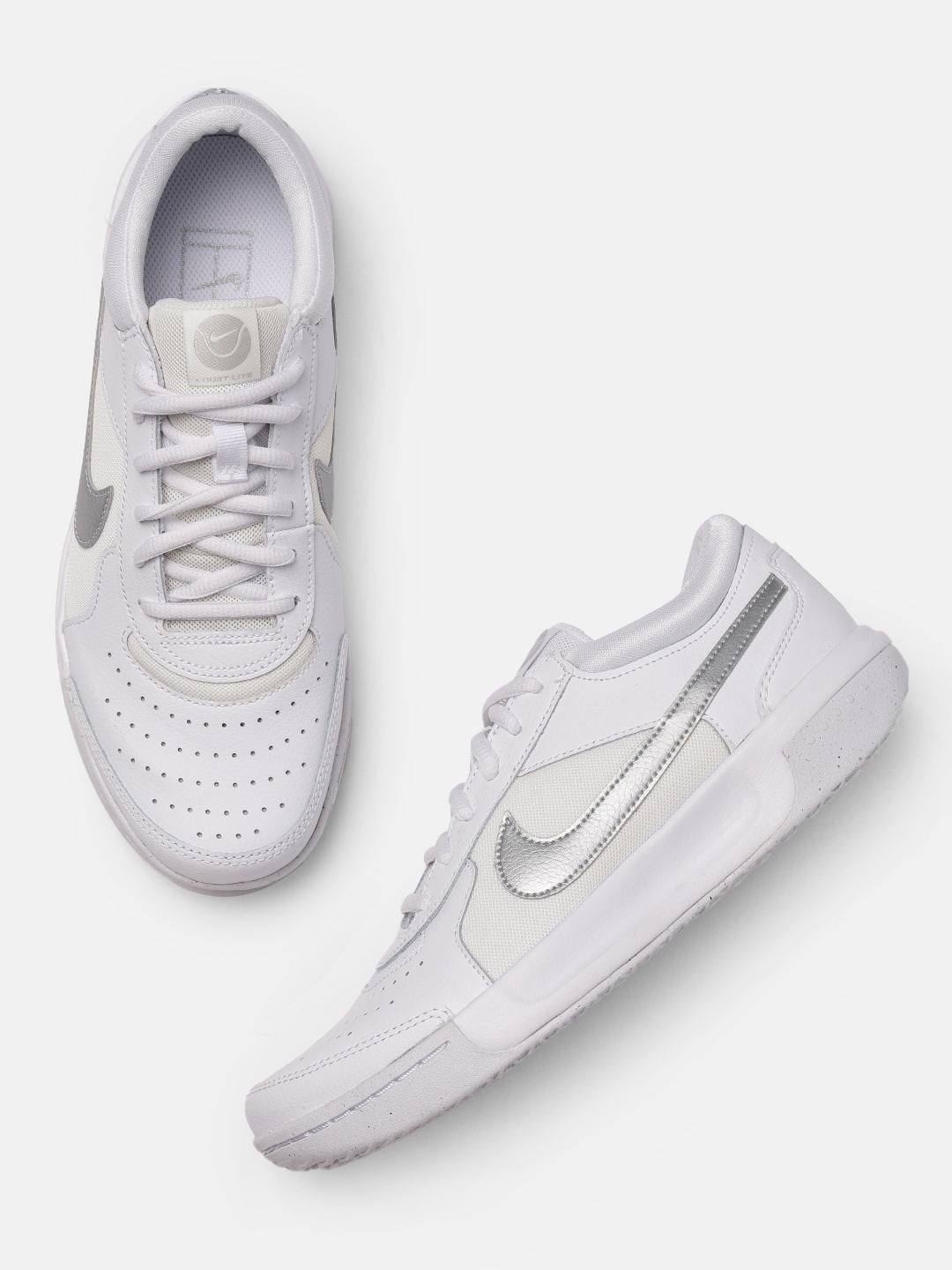 

Nike Women White Solid Zoom Court Lite 3 Tennis Shoes