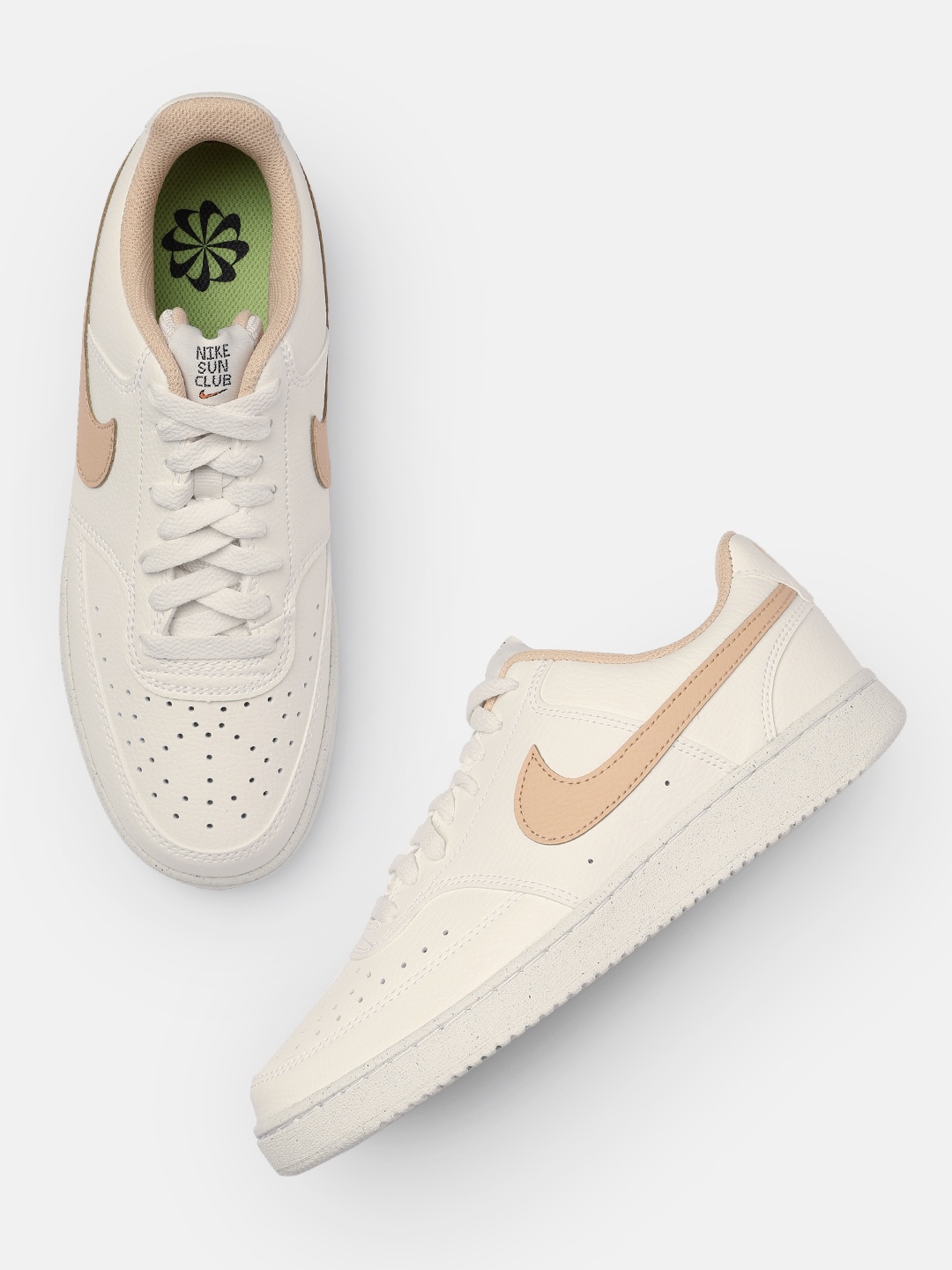 

Nike Women Off White Court Vision Low Next Nature Sneakers