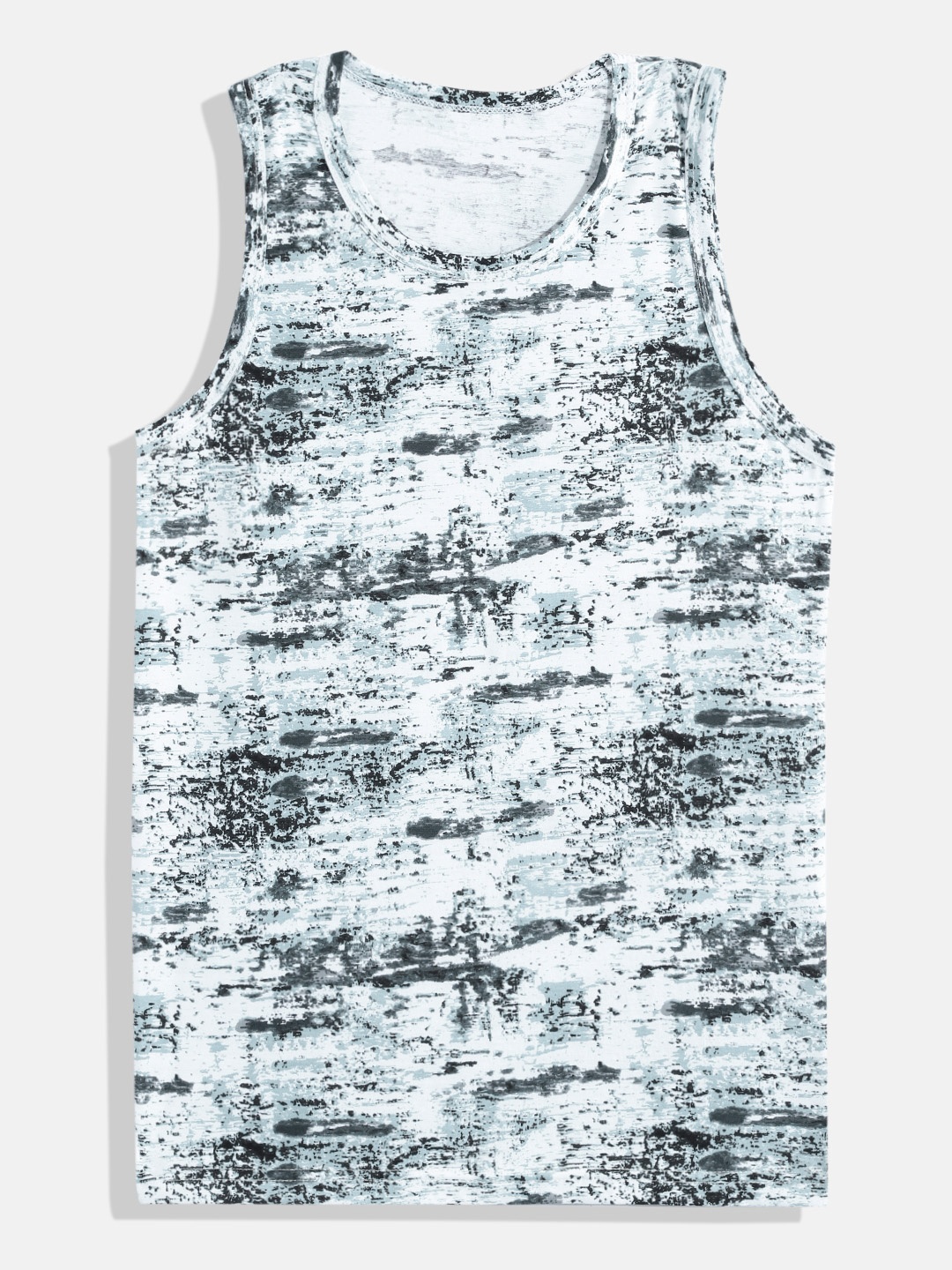 

ROMEO ROSSI Boys White & Grey Abstract Print Cotton Innerwear Vest