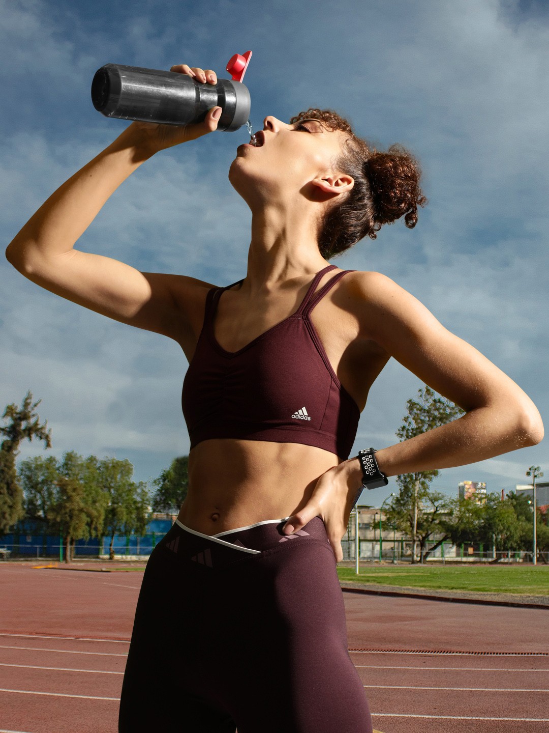 

ADIDAS Maroon Rushed Low-Support Bra