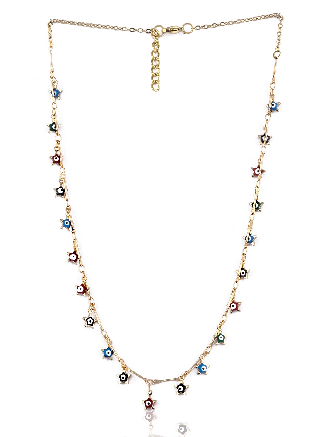 

EL REGALO Women Gold-Toned & White Evil Eye Necklace