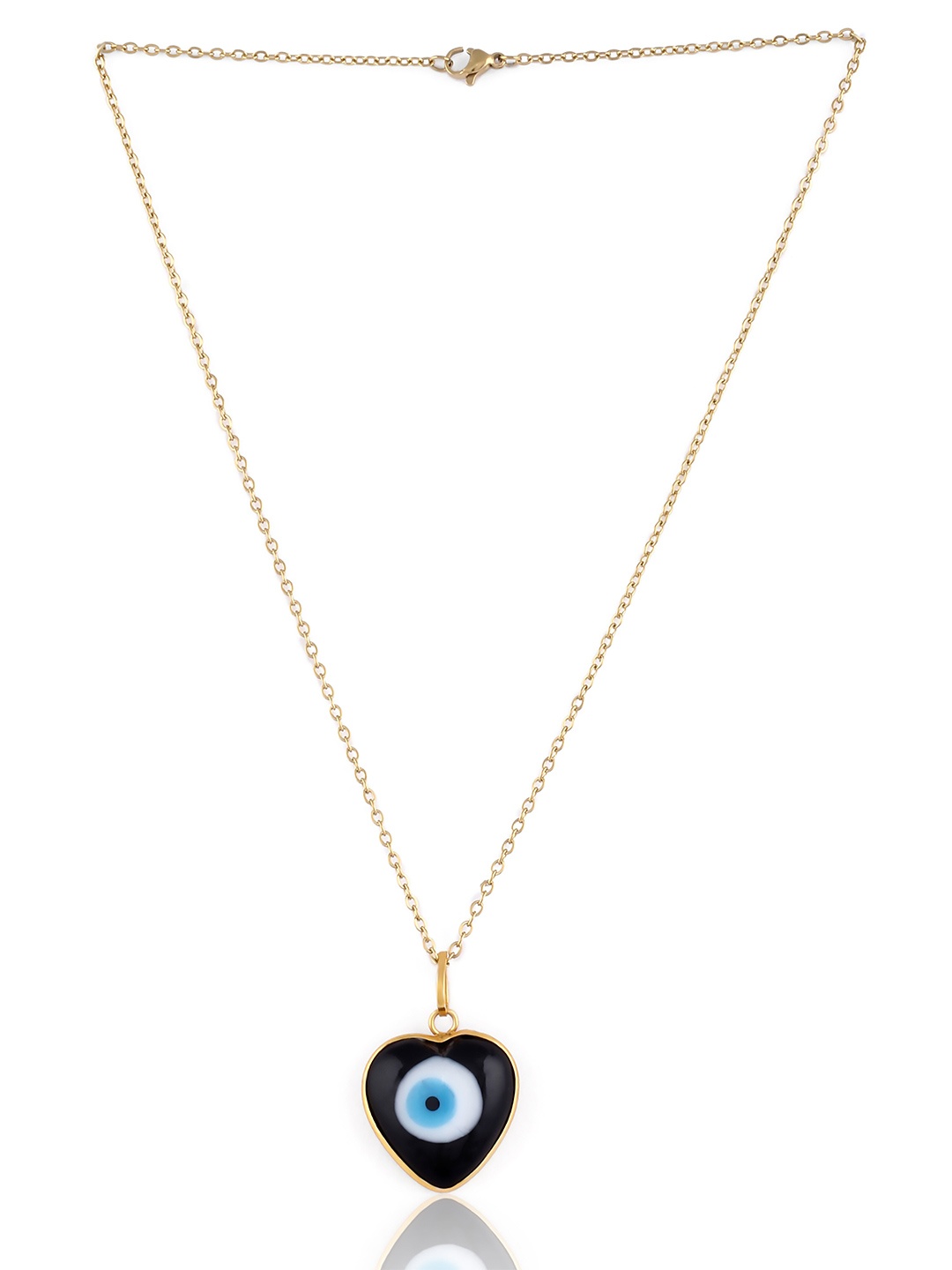 

EL REGALO Purple & White Brass Evil Eye Heart Necklace