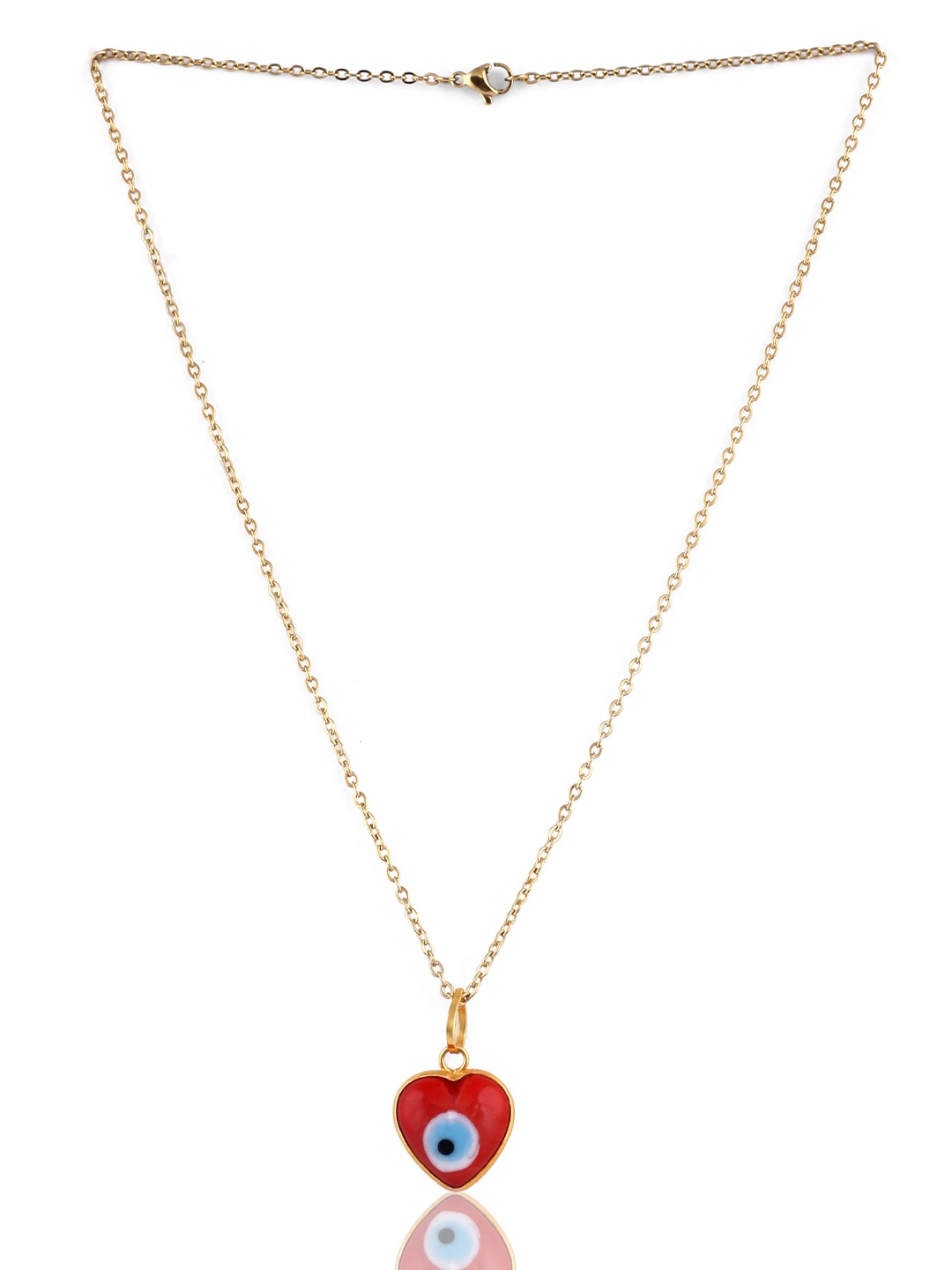 

EL REGALO Red & White Brass Evil Eye Necklace