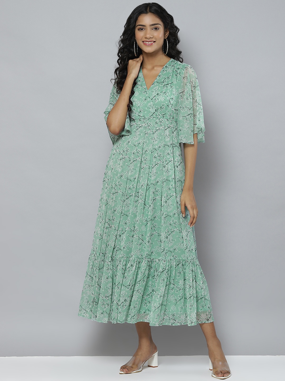 

Femella Green Floral Maxi Dress