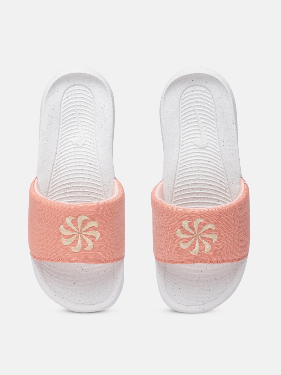 

Nike Women Pink & White Victori One Sliders