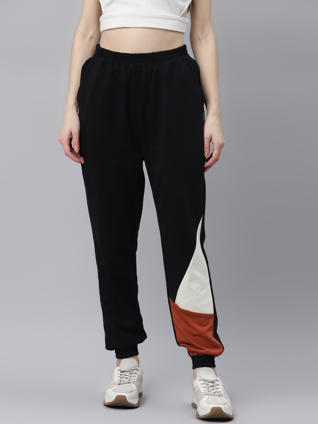 

Laabha Women Black Colorblocked Joggers