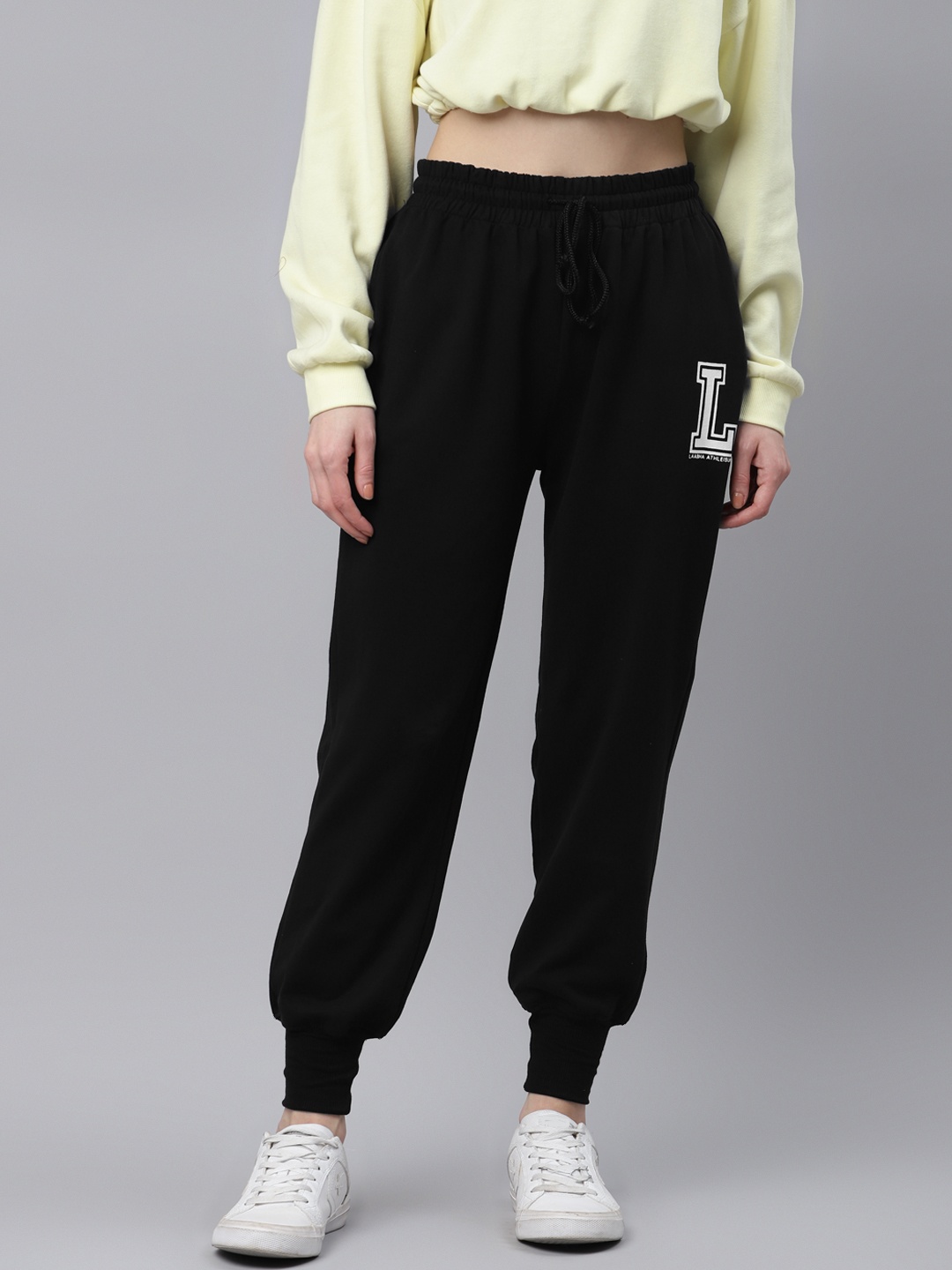 

Laabha Women Black Solid Joggers