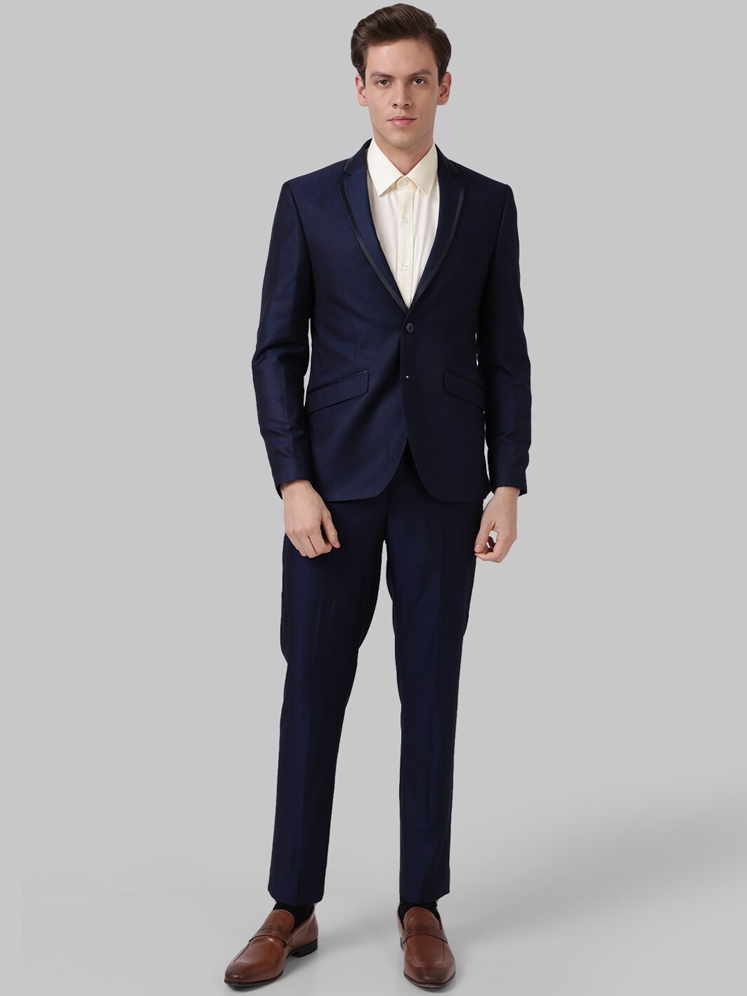 

Park Avenue Men Blue Single-Breasted 2-Piece Formal Suit