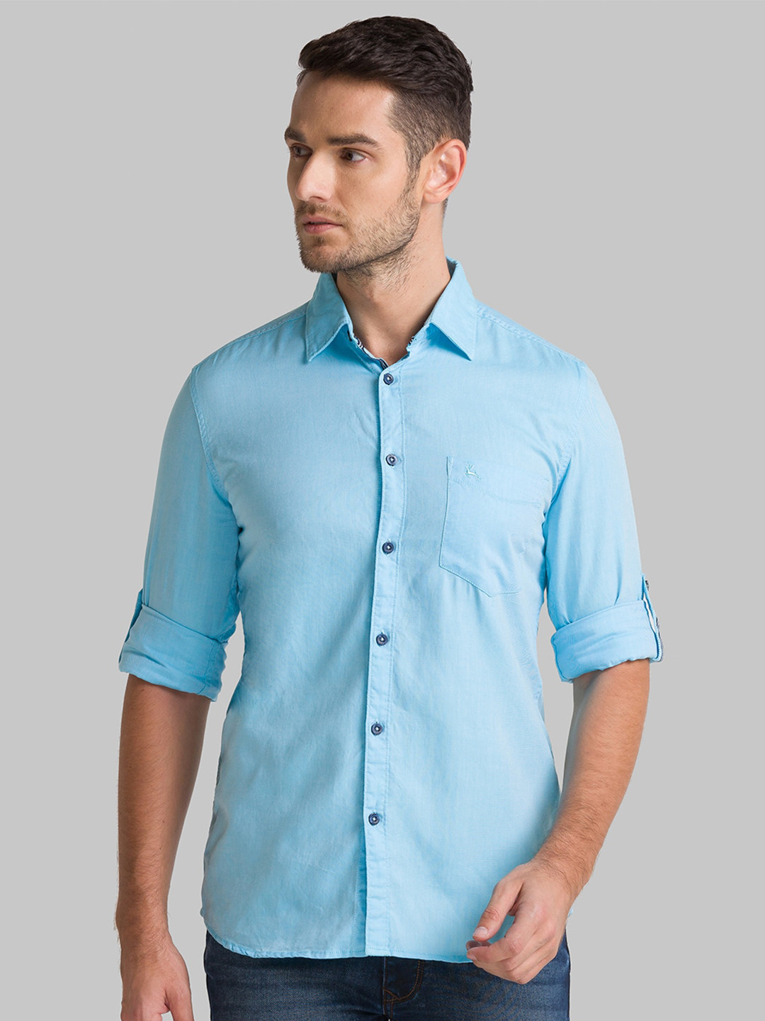 

Parx Men Blue Slim Fit Casual Shirt