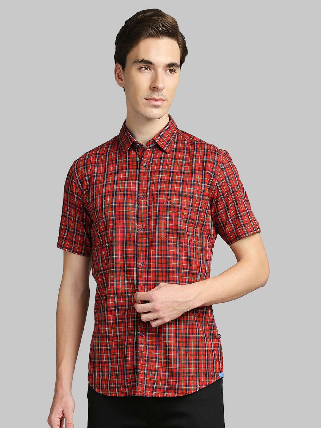 

Parx Slim Fit Checked Casual Shirt, Yellow