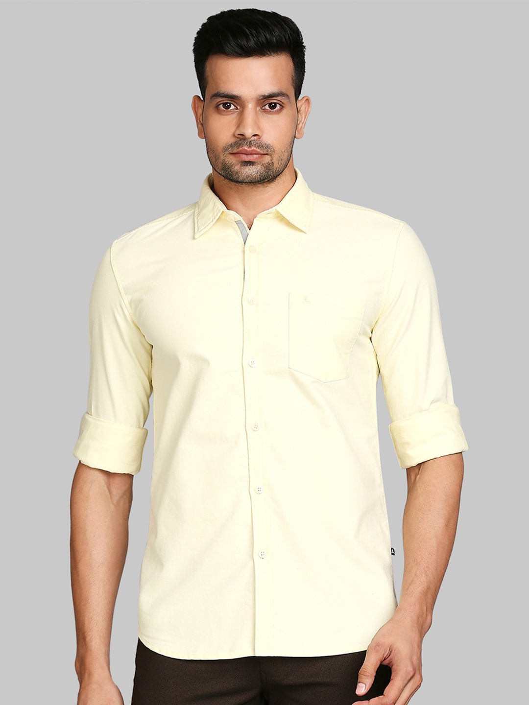 

Parx Men Yellow Slim Fit Cotton Casual Shirt