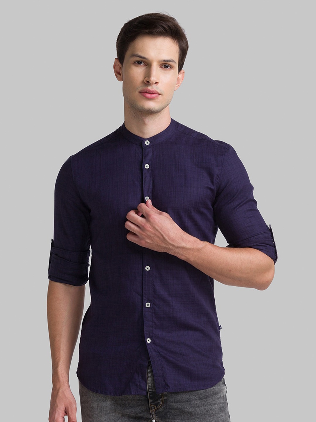 

Parx Men Blue Slim Fit Casual Shirt