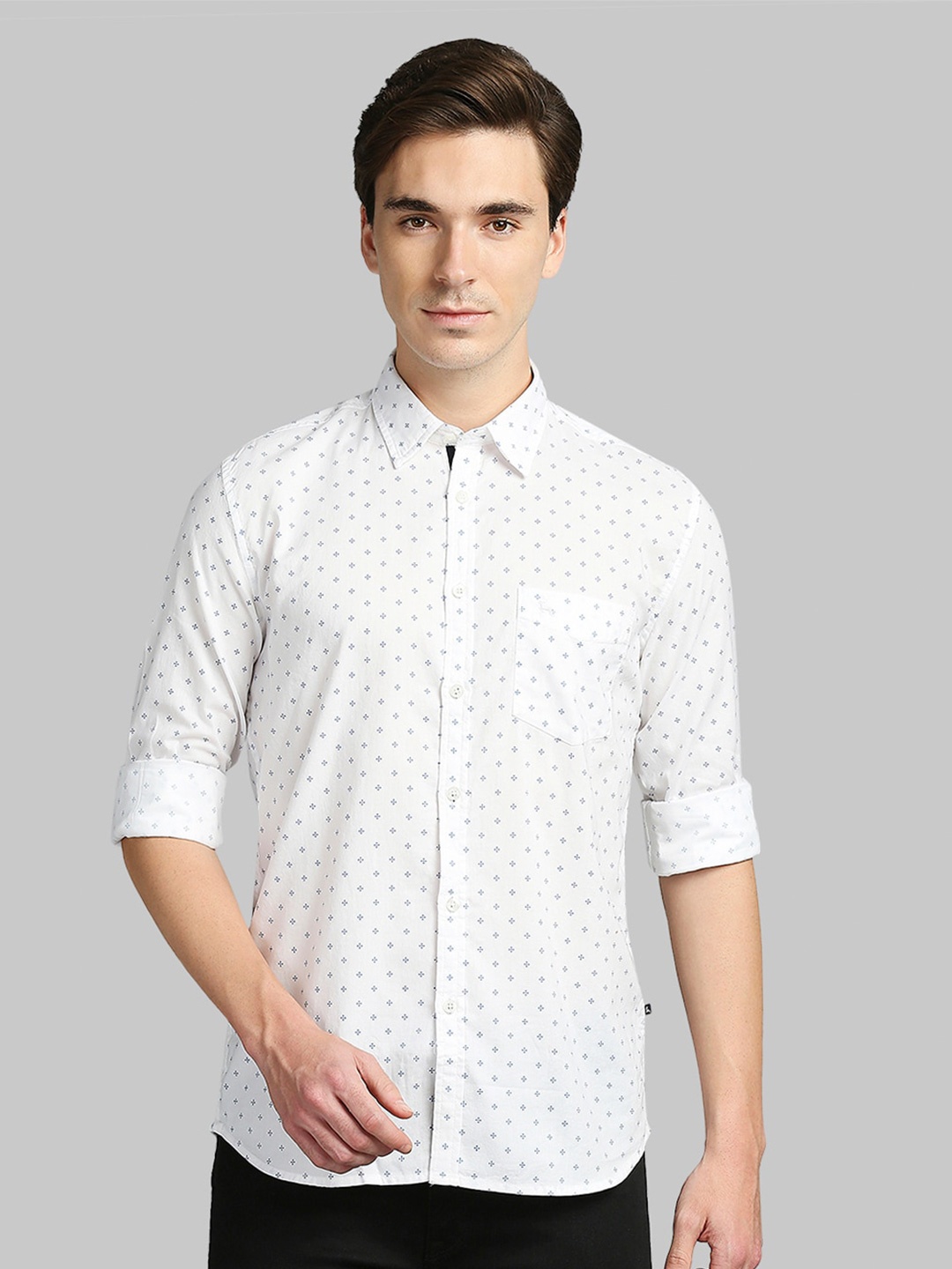 

Parx Men White Slim Fit Printed Casual Shirt