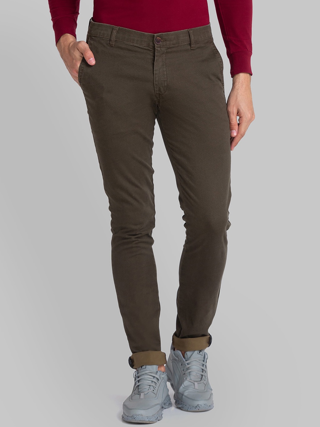 

Parx Men Green Slim Fit Trousers