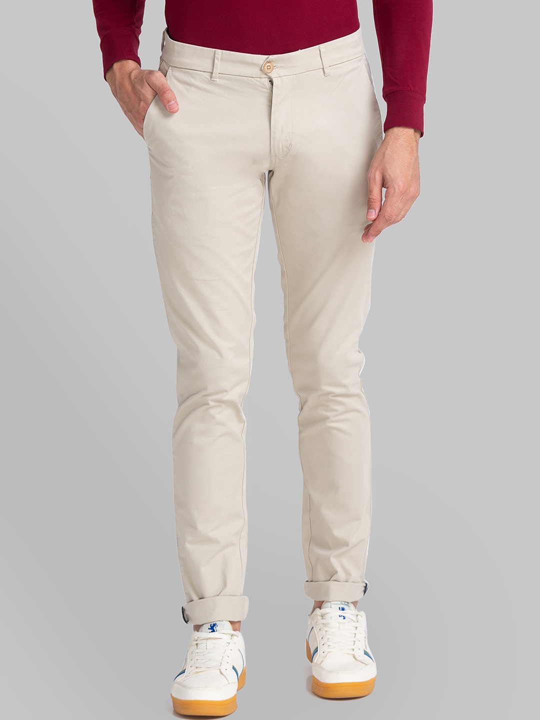 

Parx Men Khaki Tapered Fit Trousers