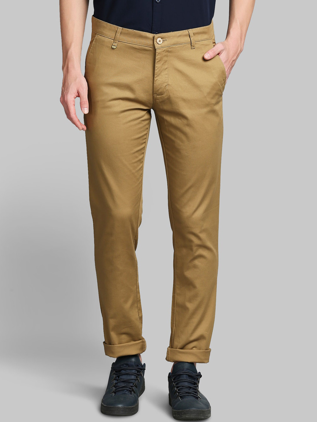 

Parx Men Khaki Tapered Fit Trousers