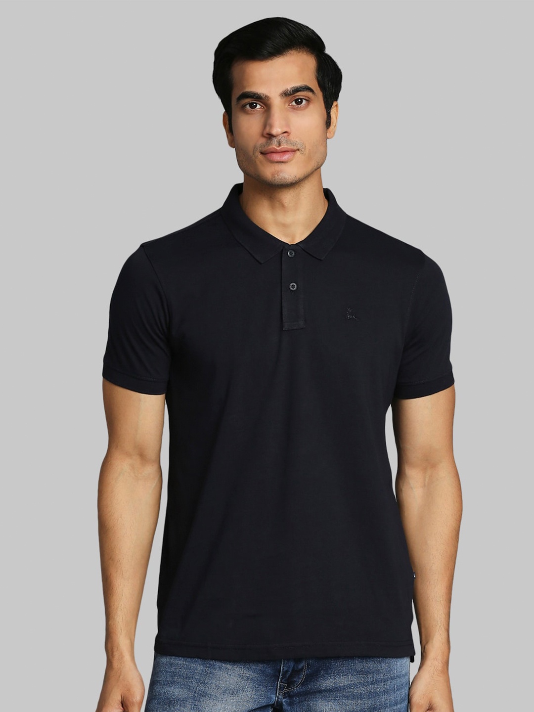 

Parx Men Blue Polo Collar Cotton T-shirt