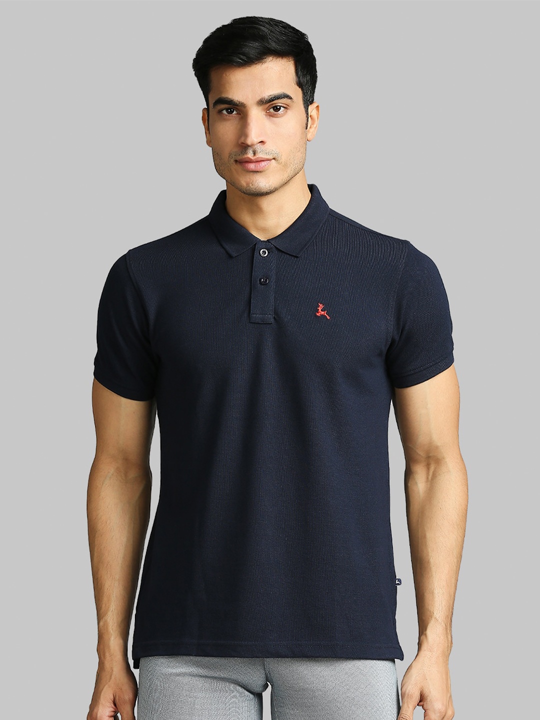 

Parx Men Blue Mandarin Collar T-shirt