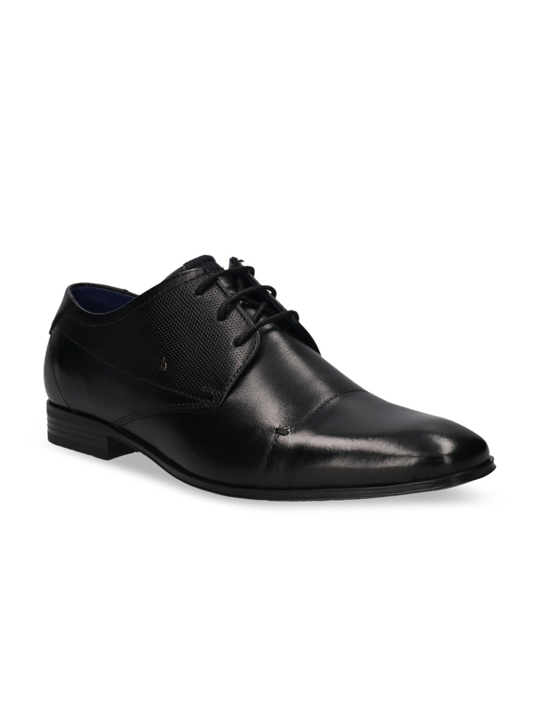 

Bugatti Men Black Solid Leather Formal Derbys