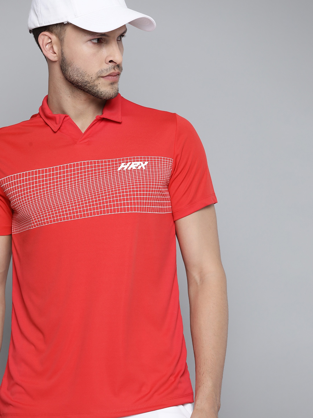

HRX By Hrithik Roshan Racketsport Men Racing Red Rapid-Dry Brand Carrier Tshirts