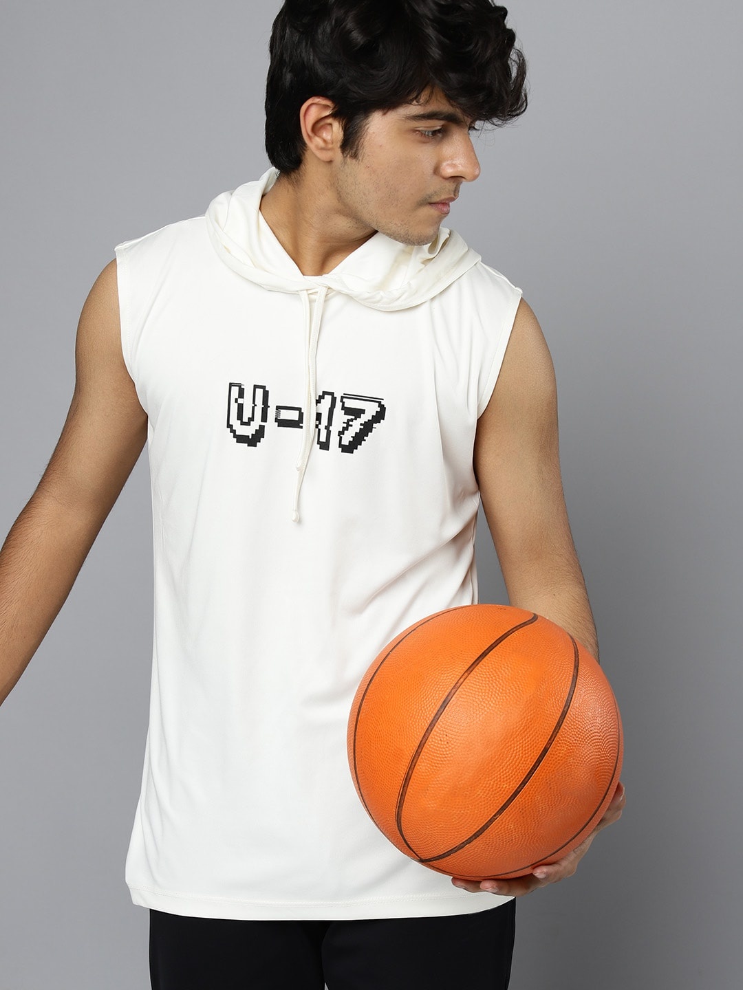 

HRX By Hrithik Roshan Active Boys Optic White Rapid-Dry Brand Carrier Tshirts