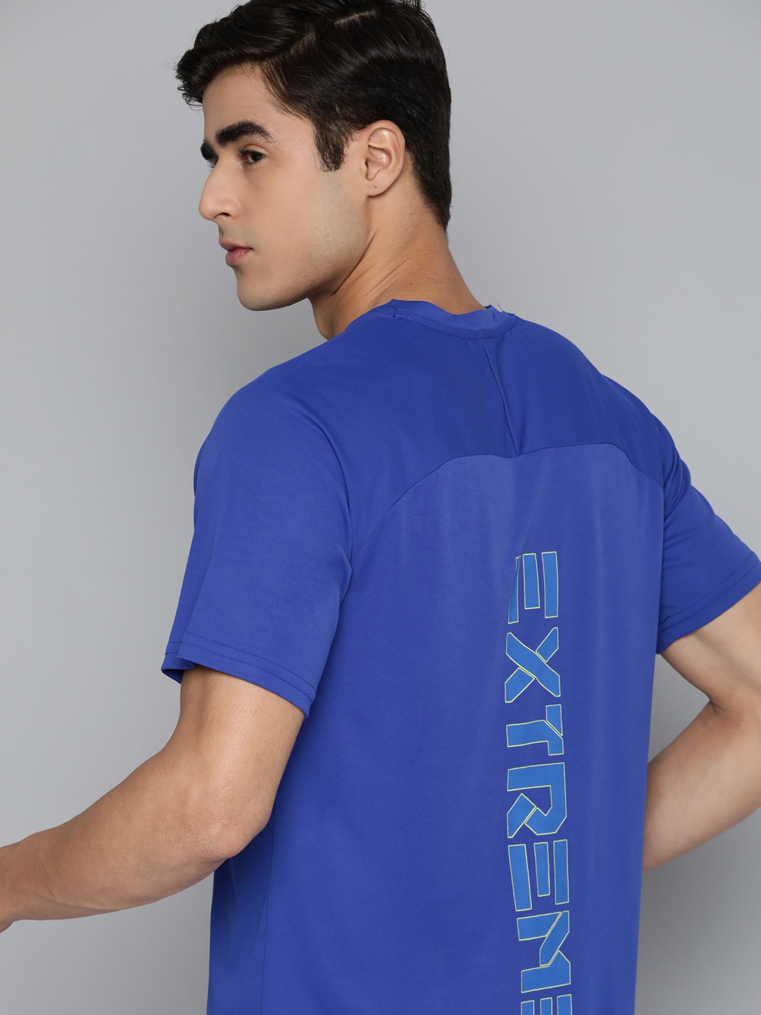

HRX By Hrithik Roshan Training Men Satin Sky Rapid-Dry Typography Tshirts, Blue