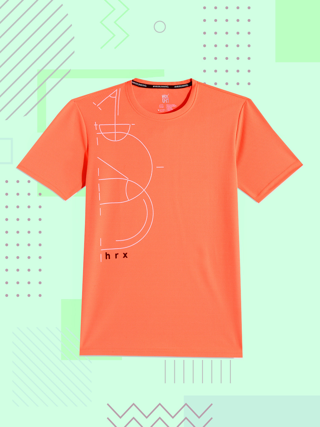 

HRX By Hrithik Roshan Running Boys Neon Orange Rapid-Dry Typography Tshirt